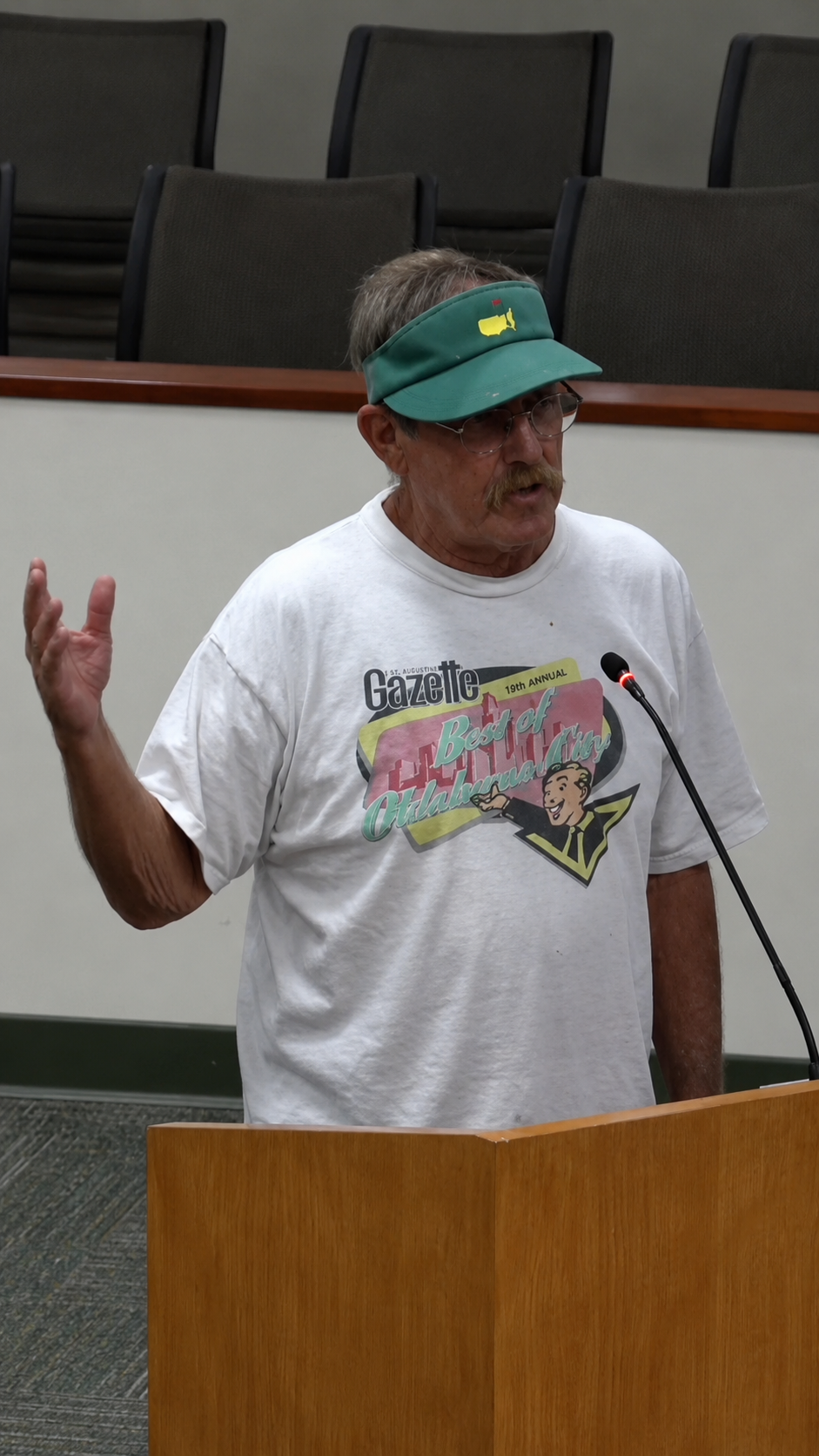 William 'Boat Ramp Billy' Hennessy addressing the St. Johns County Board of Commissioners.